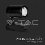 V-TAC VT-211287 35W LED Прожектор Релсов Монтаж Черно Тяло 6000K