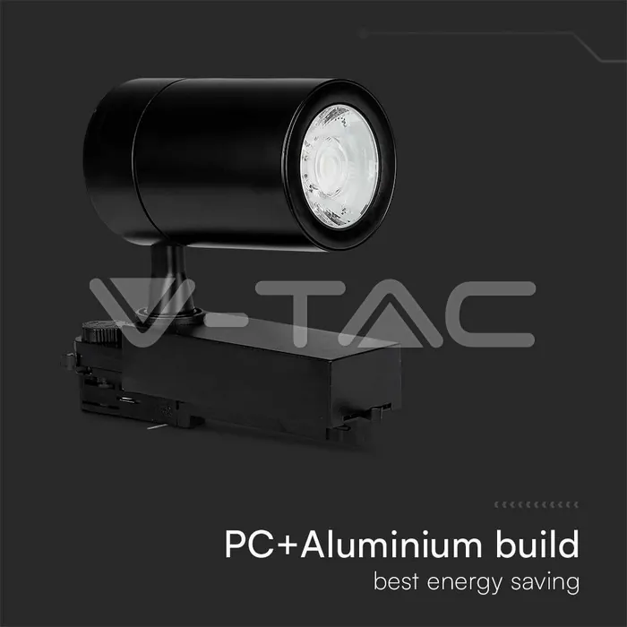 V-TAC VT-211287 35W LED Прожектор Релсов Монтаж Черно Тяло 6000K
