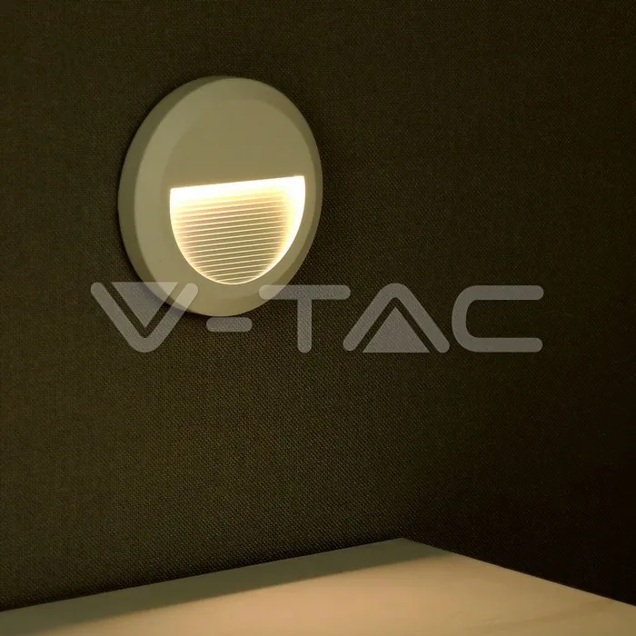 V-TAC VT-211314 2W LED   за Стъпала Бяло Тяло Кръг 4000К