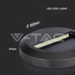 V-TAC VT-211316 2W LED   за Стъпала Черно Тяло Кръг 4000К