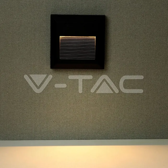 V-TAC VT-211322 2W LED   за Стъпала Черно Тяло Квадрат 4000К