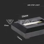 V-TAC VT-211322 2W LED   за Стъпала Черно Тяло Квадрат 4000К