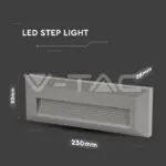 V-TAC VT-211331 3W LED   за Стъпала Сиво Тяло 3000К