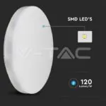 V-TAC VT-2113899 15W LED Плафон SAMSUNG Чип Frameless Кръг 6400K IP44 120lm/W