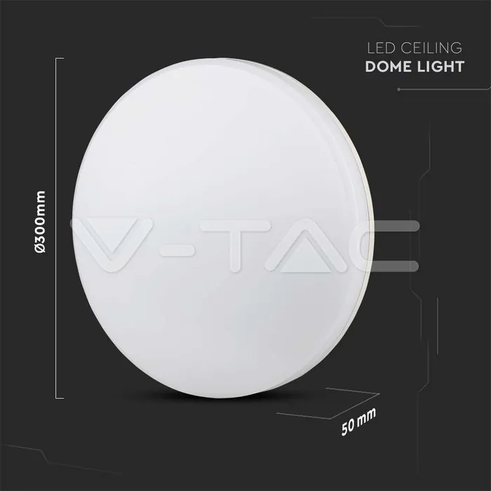 V-TAC VT-2113949 25W LED Плафон SAMSUNG Чип Frameless Кръг 6400K IP44 120lm/W