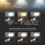 V-TAC VT-2114601 20W 40W 20W LED Дизайнерски Плафон Дистанционно Сменяем Сп. Вълни