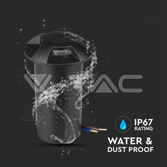 V-TAC VT-211472 1W LED Осветител за Стъпала Черен Четирипосочен 6400К