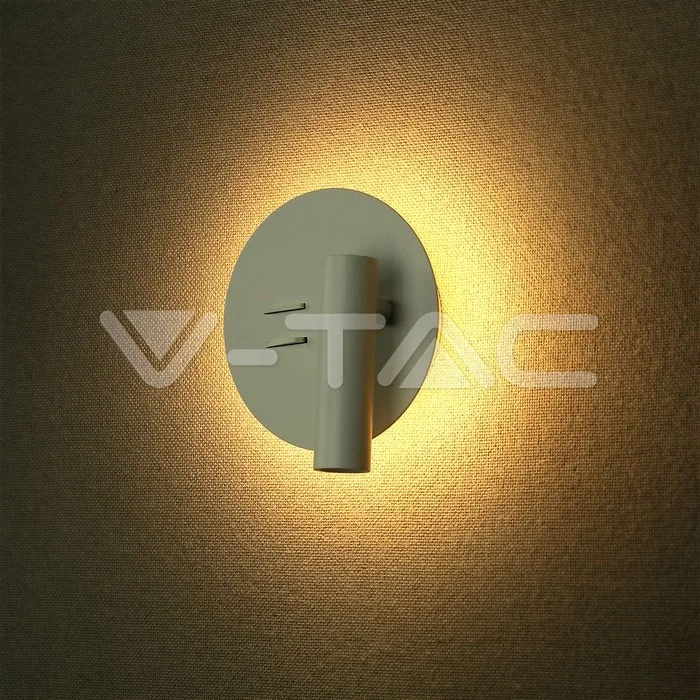 V-TAC VT-211489 3+6W LED Стенна Лампа За Стена Бяла 3000K