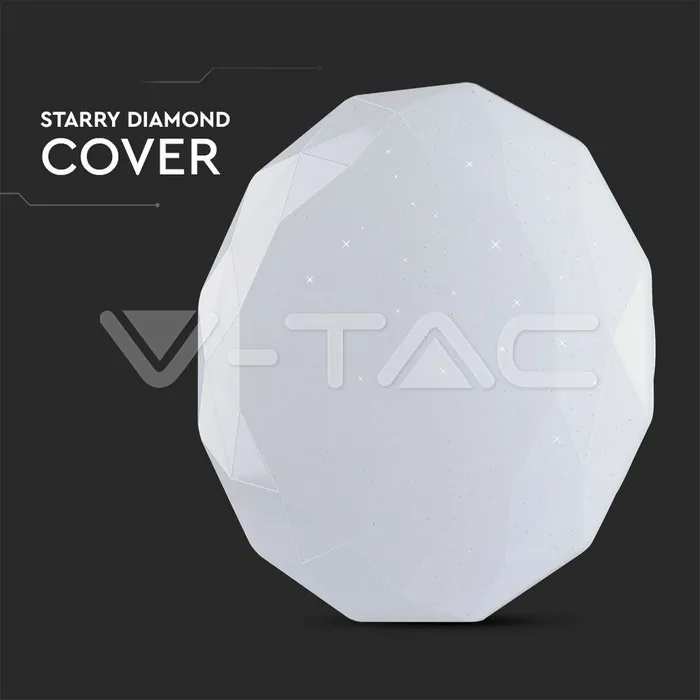 V-TAC VT-2114931 20W-40W-20W LED Плафон С Дистанционно 3в1 Диаманд Ф350