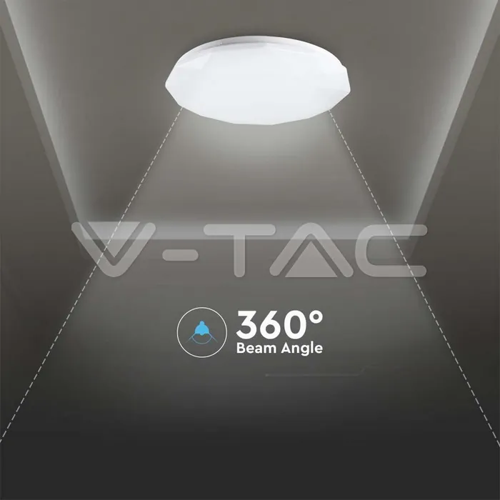 V-TAC VT-2114931 20W-40W-20W LED Плафон С Дистанционно 3в1 Диаманд Ф350