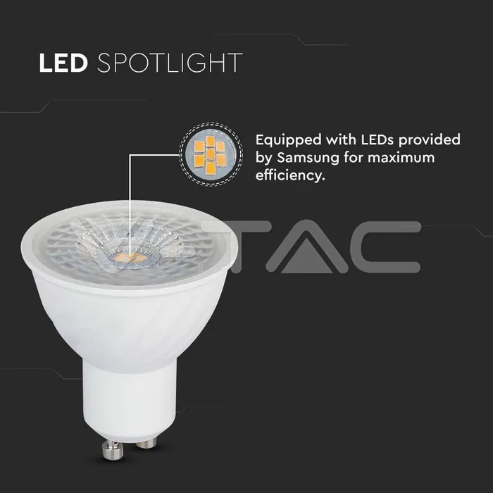 V-TAC VT-21193 LED Крушка SAMSUNG ЧИП 6.5W GU10 110° 4000K