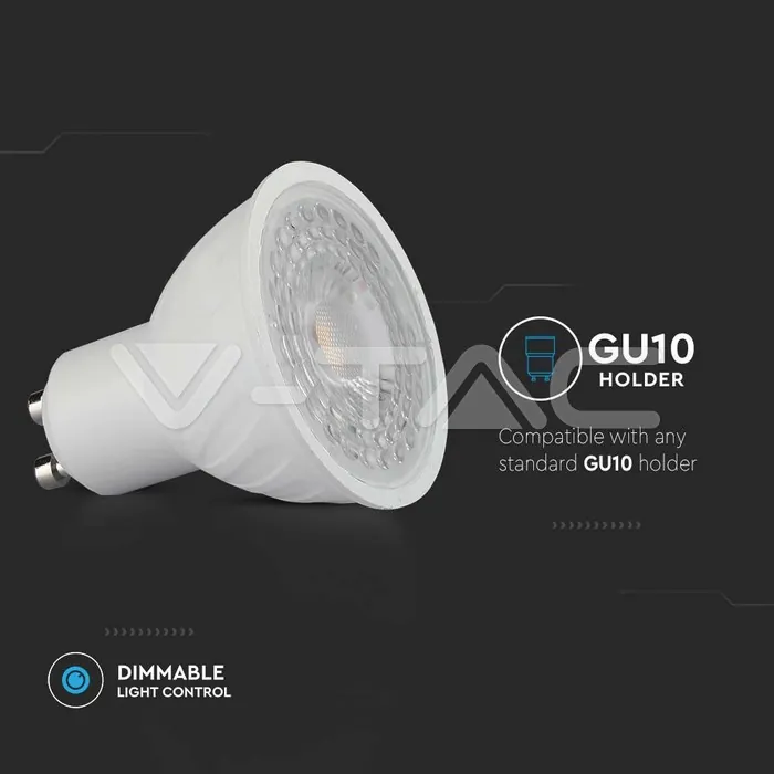 V-TAC VT-21194 LED Крушка SAMSUNG Чип 6.5W GU10 110° 6400K