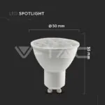 V-TAC VT-2120026 LED Крушка SAMSUNG Чип 6.5W GU10 10° 3000K