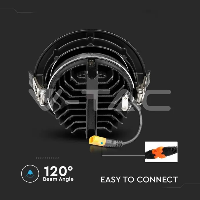 V-TAC VT-2120054 LED Луна SAMSUNG Чип 20W Рефлоктор COB Черна 3000К