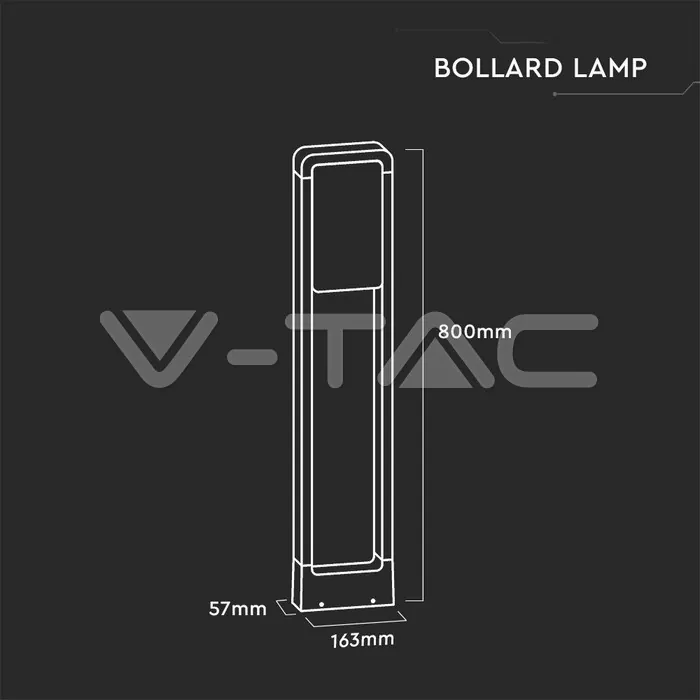 V-TAC VT-2120114 10W Градинска Наземна Черна SAMSUNG Чип IP65 4000K