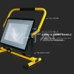 V-TAC VT-2120125 100W LED Прожектор SAMSUNG Чип G2 SMD Сиво Тяло 6500К Стойка + 3 Метра Кабел ЕУ Щепсел