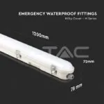 V-TAC VT-2120222 LED Влагозащитено Тяло М-Серия 1200мм 36W 6500K Авариино Захранване Стоманен Клип 120lm/W