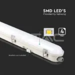 V-TAC VT-2120222 LED Влагозащитено Тяло М-Серия 1200мм 36W 6500K Авариино Захранване Стоманен Клип 120lm/W