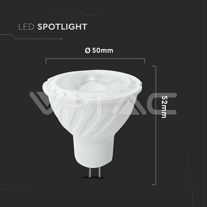 V-TAC VT-21208 LED Крушка SAMSUNG Чип 6W GU10 MR16 38° 4000K