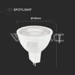 V-TAC VT-21209 LED Крушка SAMSUNG Чип GU5.3 6W MR16 Riple Plastic 38° 6500K