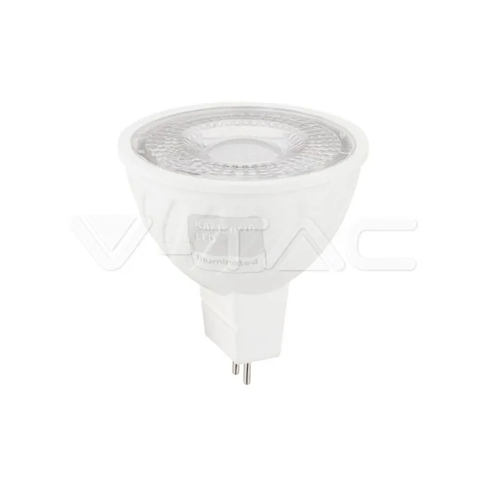 V-TAC VT-21209 LED Крушка SAMSUNG Чип GU5.3 6W MR16 Riple Plastic 38° 6500K