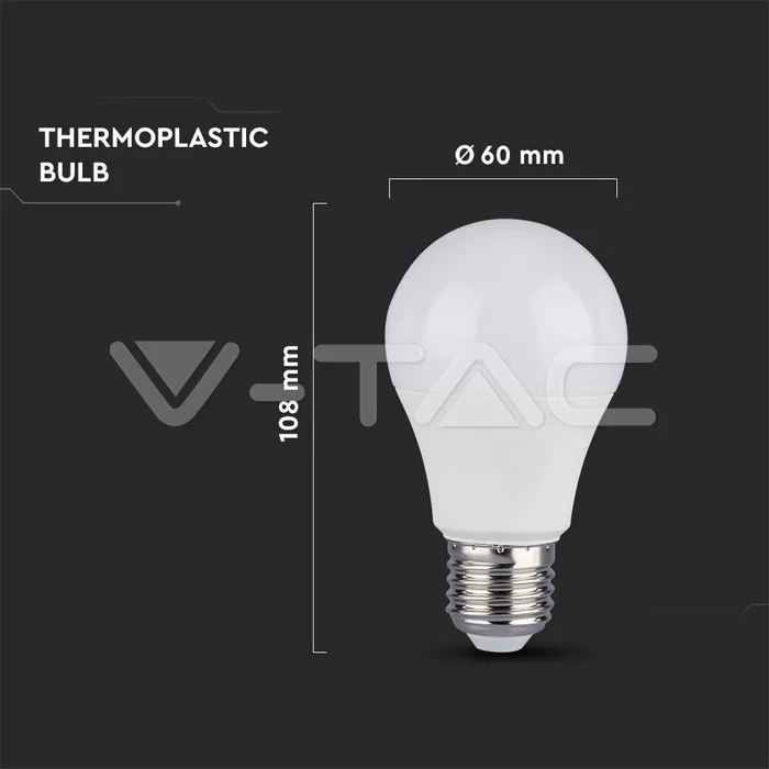 V-TAC VT-21228 LED Крушка SAMSUNG ЧИП 9W E27 A60 3000K