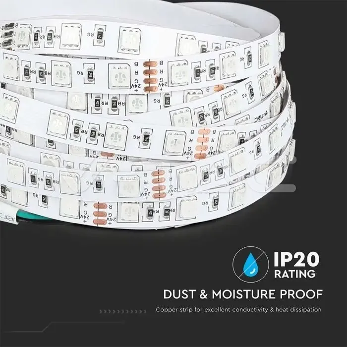 V-TAC VT-212431 LED Лента SMD5050 60 LEDs 24V 3000K IP20