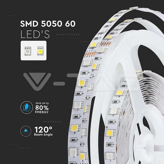 V-TAC VT-212553 LED Лента 5050 60/1 12V IP20 RGBW + 3000K
