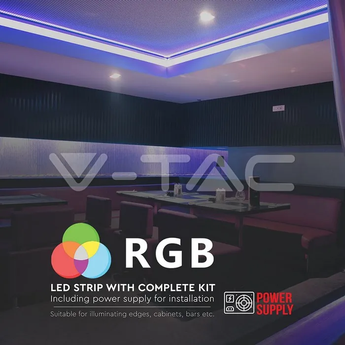 V-TAC VT-212558 LED Strip RGB Set Light Kit W/Remote 12v IP20