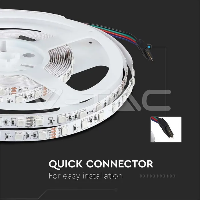 V-TAC VT-212591 LED Лента SMD5050 60/1 24V RGB IP20 5M