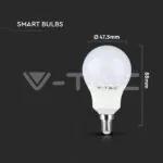 V-TAC VT-212775 LED Крушка 4.8W Е14 P45 А80 Кендъл Димираща С Дистанционно RGB 3000K