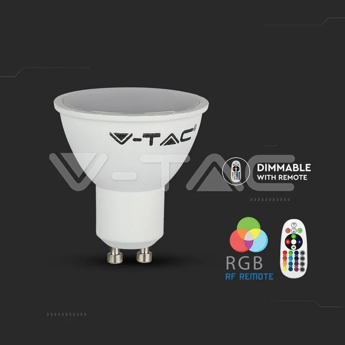 V-TAC VT-212778 LED Крушка 5.5W GU10 Пластик RGB + 3000K