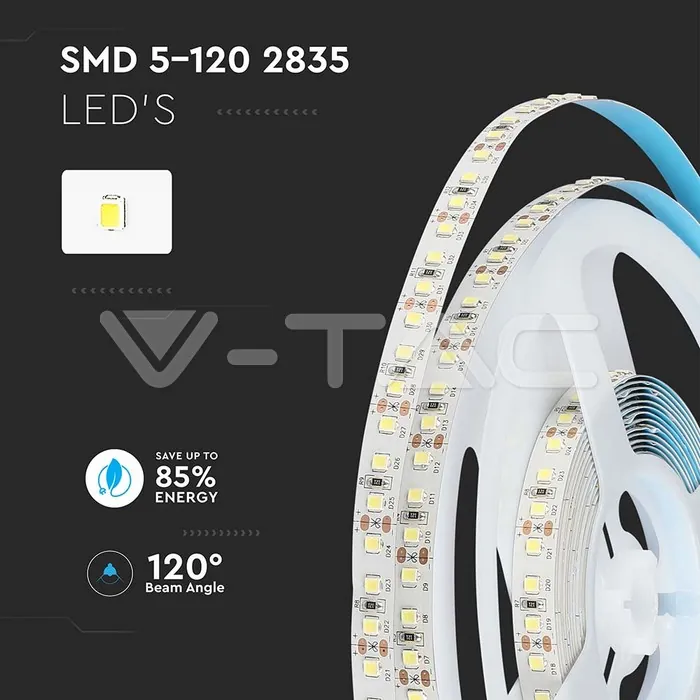 V-TAC VT-21324 LED Лента SAMSUNG Чип 2835 120/1 12V IP20 4000K