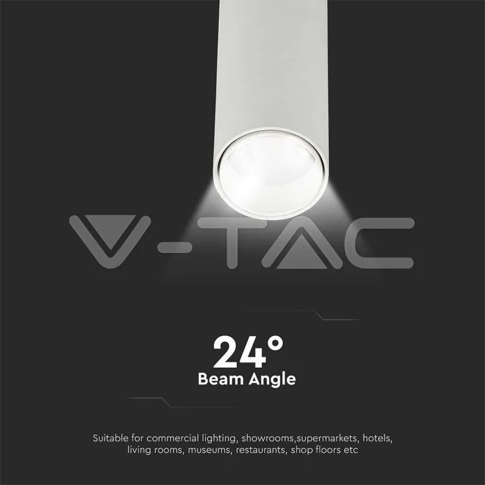 V-TAC VT-21351 7W LED Прожектор Релсов Монтаж SAMSUNG Чип Бял 4000K