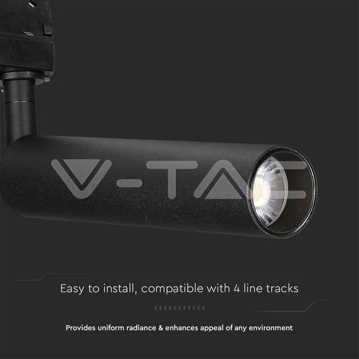 V-TAC VT-21361 15W LED Прожектор Релсов Монтаж SAMSUNG Чип Черен 5000K