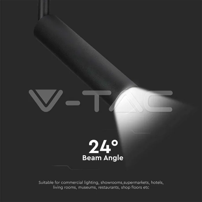 V-TAC VT-21361 15W LED Прожектор Релсов Монтаж SAMSUNG Чип Черен 5000K