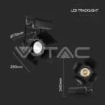 V-TAC VT-21371 33W LED Прожектор Релсов Монтаж SAMSUNG Чип Черен 3000K