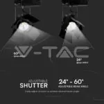 V-TAC VT-21371 33W LED Прожектор Релсов Монтаж SAMSUNG Чип Черен 3000K