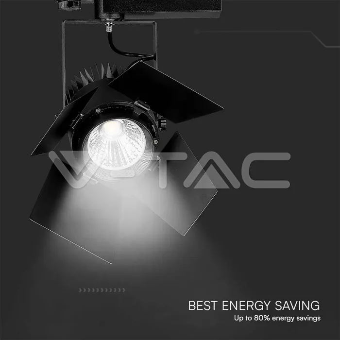 V-TAC VT-21371 33W LED Прожектор Релсов Монтаж SAMSUNG Чип Черен 3000K