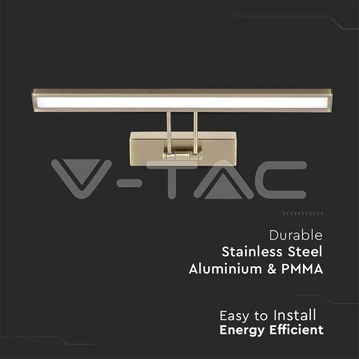 V-TAC VT-213983 8W LED Лампа за Картина Подвижна Златна ф455 3000К