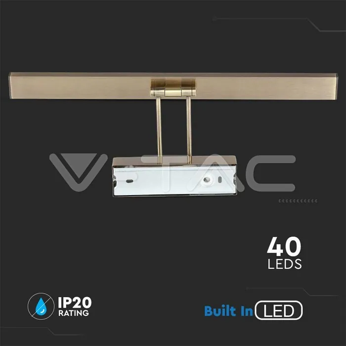 V-TAC VT-213983 8W LED Лампа за Картина Подвижна Златна ф455 3000К