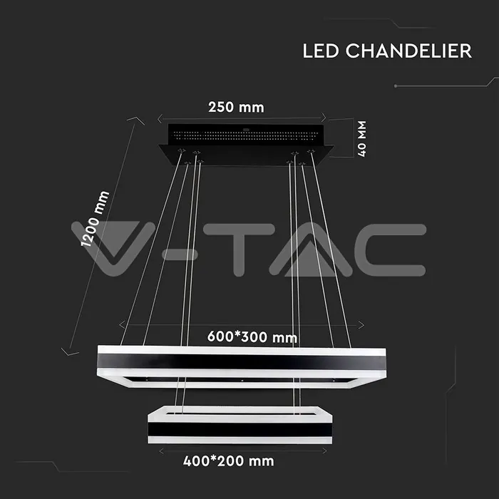 V-TAC VT-213987 113W Полилей Димиращ Черен 3000К
