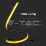 V-TAC VT-2140311 12W LED Настолна Лампа Извита Кабел - Ключ 3000К Черна