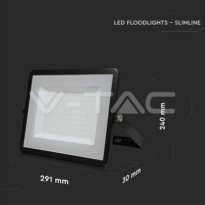 V-TAC VT-21414 100W LED Прожектор SAMSUNG Чип G2 SMD Черно Тяло 6400К