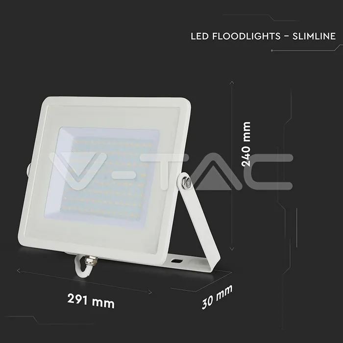 V-TAC VT-21417 100W LED Прожектор SAMSUNG Чип G2 SMD Бяло Тяло 6500К