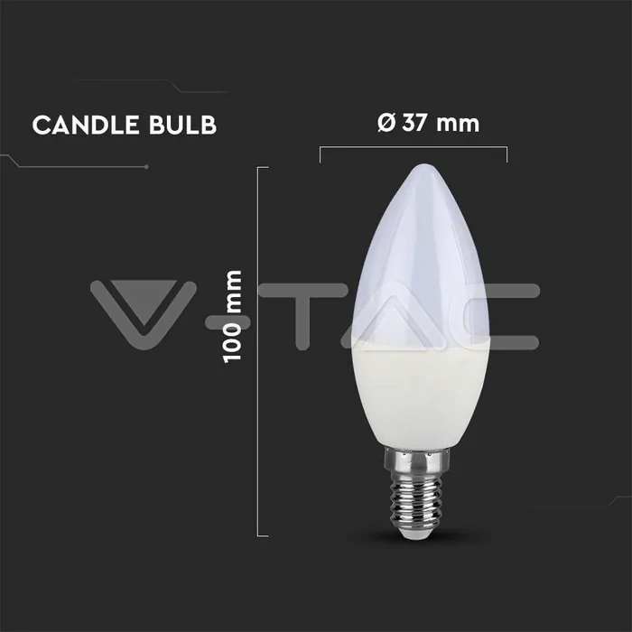 V-TAC VT-2142411 LED Крушка 4.5W E14 Кендъл 6500K