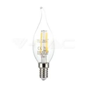 V-TAC VT-214302 LED Крушка 4W Filament E14 Кендъл Пламък 3000K