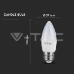 V-TAC VT-2143441 LED Крушка 6W E27 Кендъл 6500K