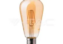 V-TAC VT-214362 LED Крушка 6W Filament E27 ST64 Амбър 2200K