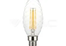 V-TAC VT-214367 LED Крушка 4W Filament E14 Кендъл Спирала Димиращ 3000K